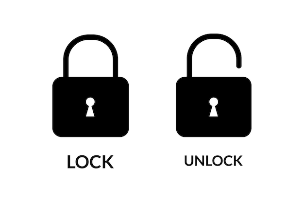Illustrazione vettoriale dell'icona di blocco e sblocco