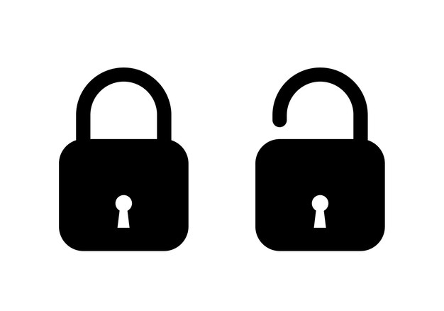 Vector lock and unlock icon vector illustration