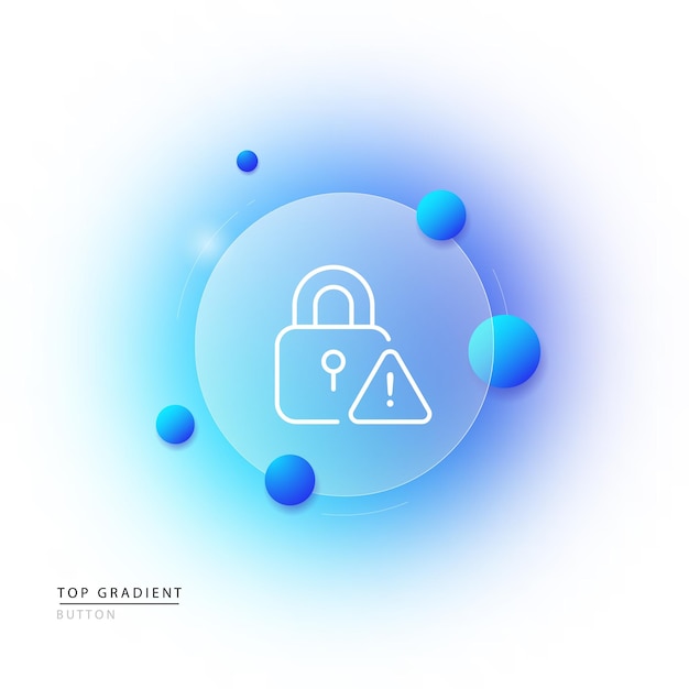 Lock with warning sign line icon Defender protection security pattern defense personal data private material encryption Shield concept Neomorphism style Vector line icon for Business