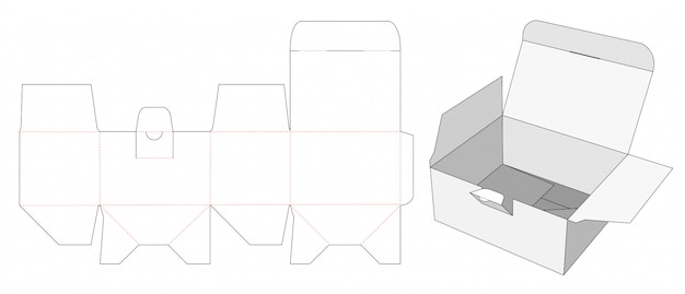 Lockable packaging die cut template