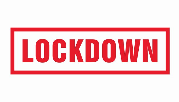 LOCKDOWN red Rubber Stamp on white background Vector illustration Eps 10 vector file