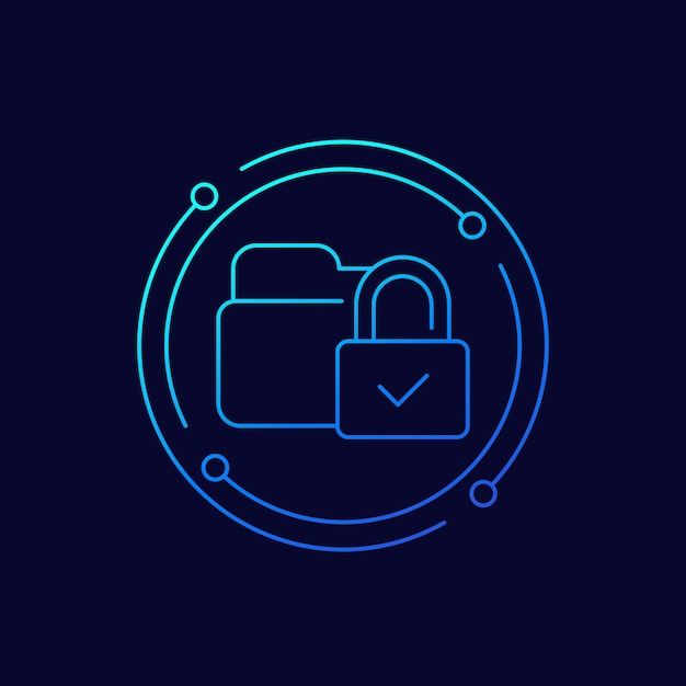 locked folder icon linear design