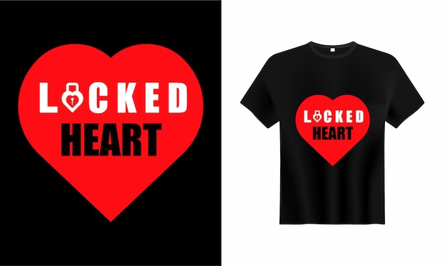 Locked heart love T-shirt design