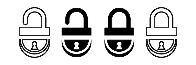 Vector locked or unlocked lock icon design template