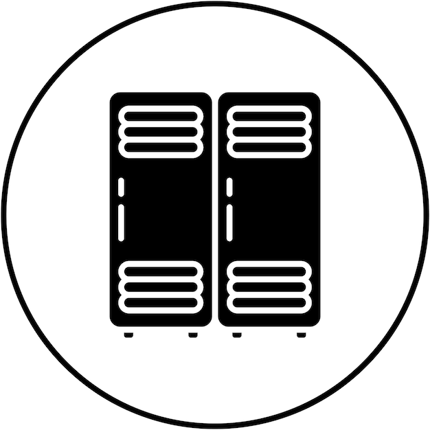 ロッカーアイコンのベクトル画像はジムに使用できます