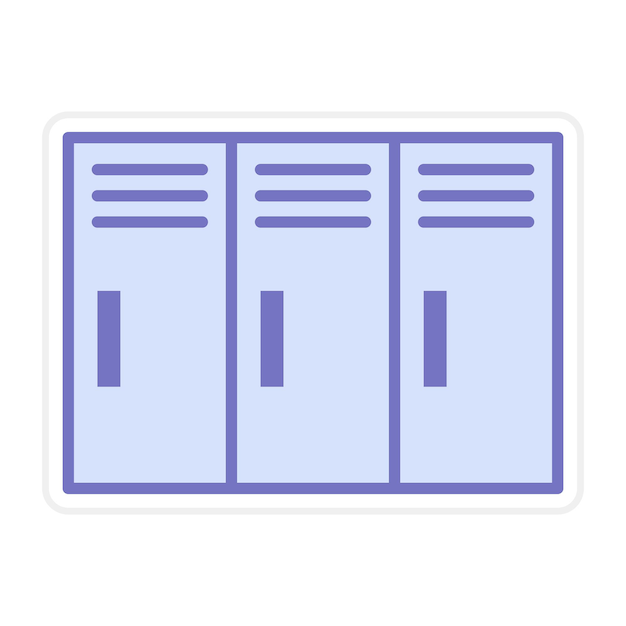 Lockers Flat Illustration