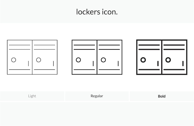 ベクトル ロッカーのアイコン ライト レギュラー&ボールド スタイルデザイン 白い背景に隔離されています