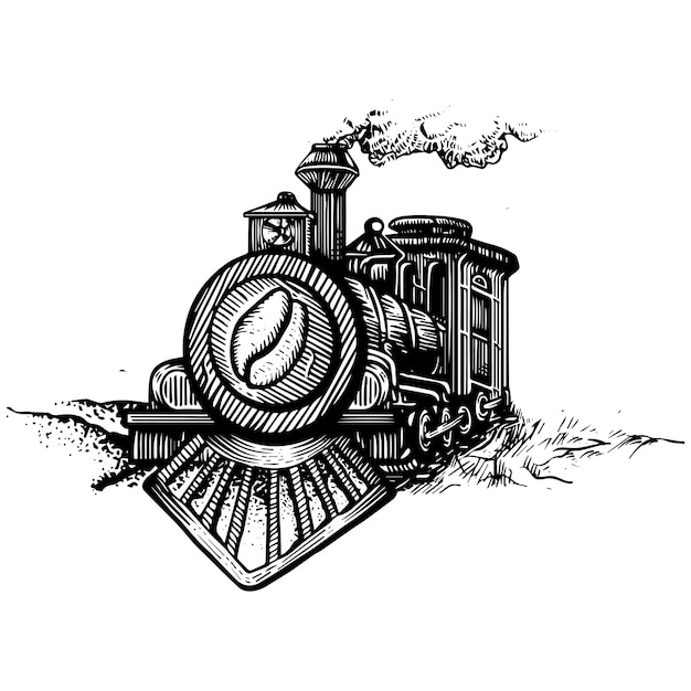 Vector locomotive coffee