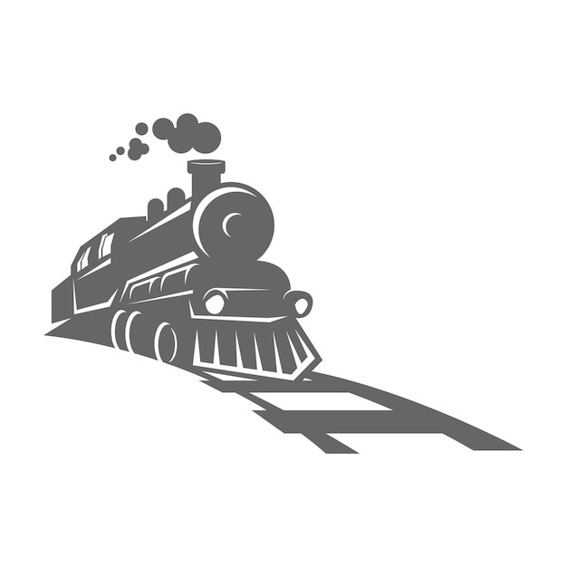 Vettore illustrazione del design dell'icona del logo della locomotiva