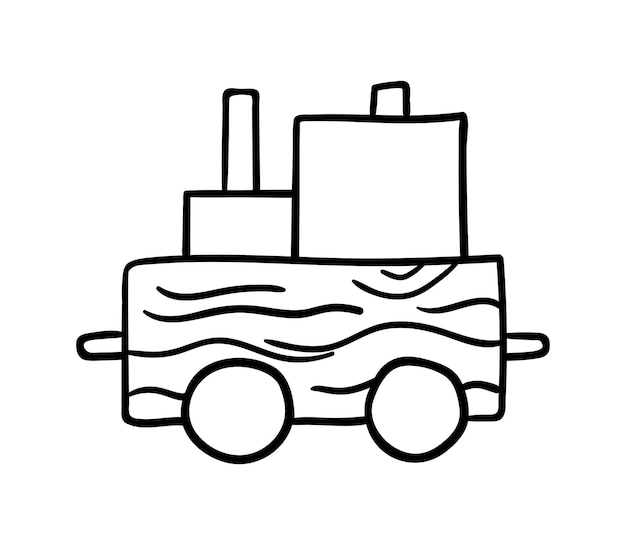 Locomotive toy icon Vector doodle cute illustration train