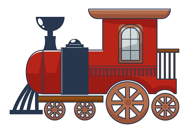 Locomotive wooden or metal toy for kids vector