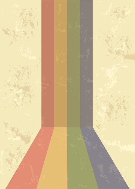 Lofi grunge retro poster met regenboogprint vectorillustratie voor poster