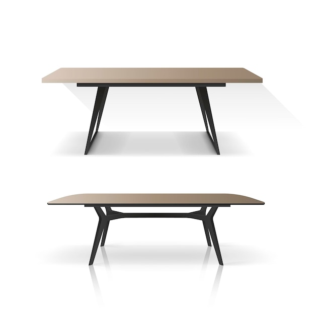 Vector loft style table isolated  with a wooden surface