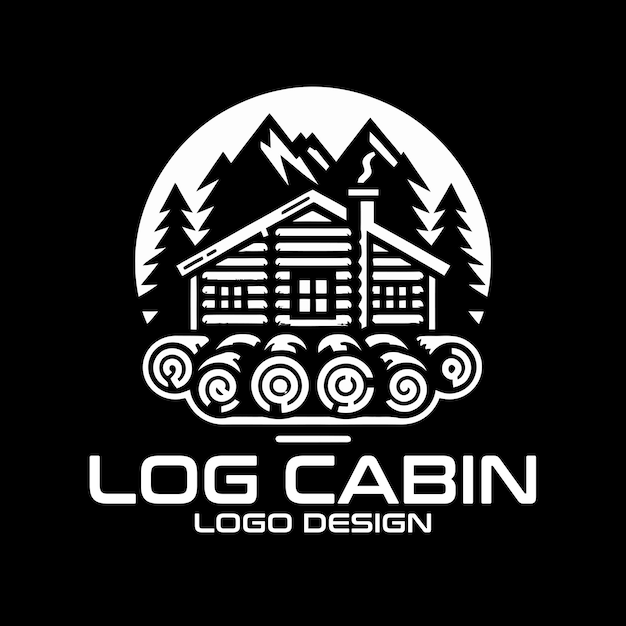 Vector log cabin vector logo design