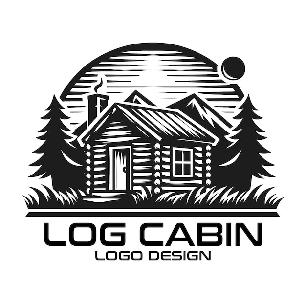 Log cabin vector logo ontwerp