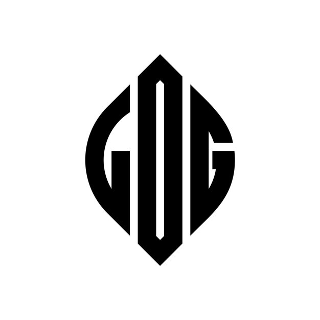 Логотип LOG с кружкой и эллипсовой формой LOG с эллипсом и типографическим стилем Три инициалы образуют круг LOG Круг Эмблема Абстрактная монограмма Письмо Марка Вектор