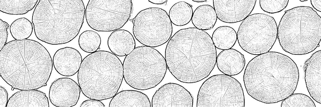 Log cut vector banner tree rings pattern