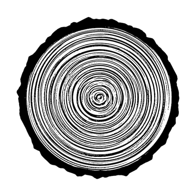 Vector log gesneden vector illustratie boom ringen patroon grijstinten
