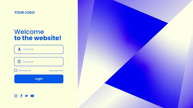 Log in bestemmingspagina-ontwerp