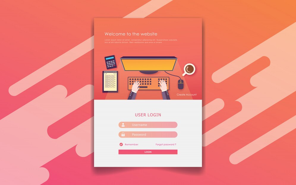 Premium Vector | Log in page design
