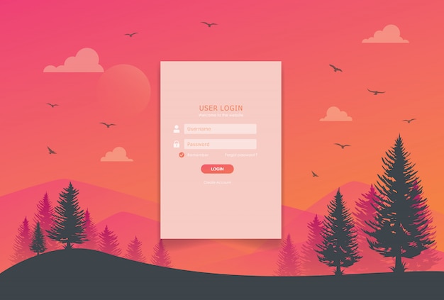 Log in page design