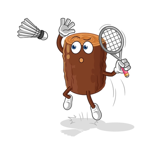 Log smash at badminton cartoon cartoon mascot vector