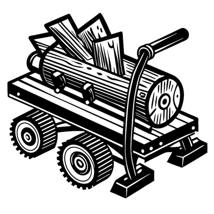 Vector log splitter vector silhouette
