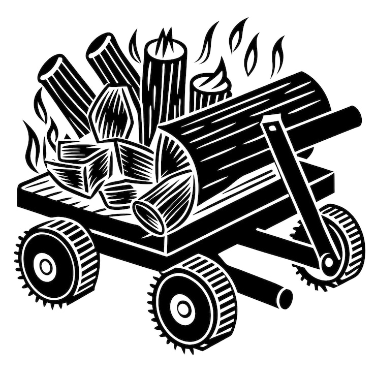 Vector log splitter vector silhouette