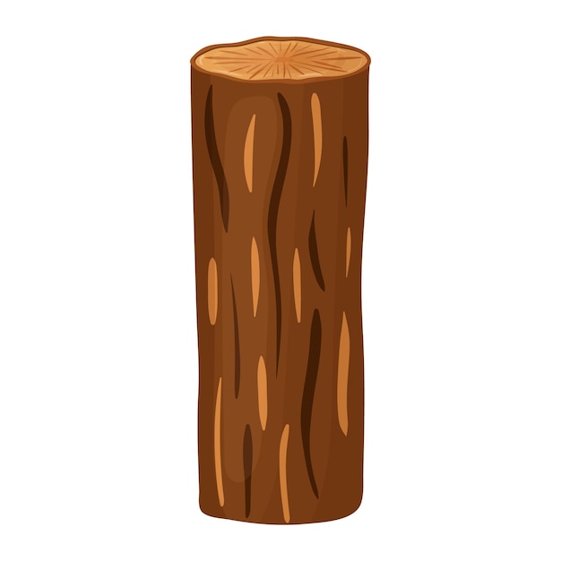 Vector a log a wooden material vector illustration on a white background