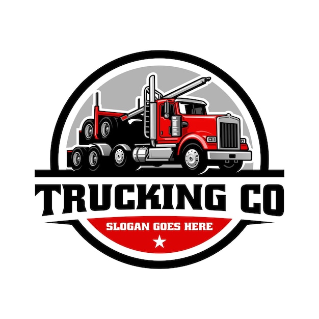 伐採トラックのイラスト ロゴ ベクトル