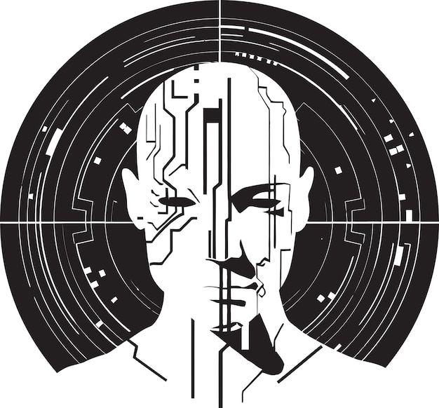 Logic Nexus AI Logo Vector Digitale hersenen Ontwerpen van AI logo's