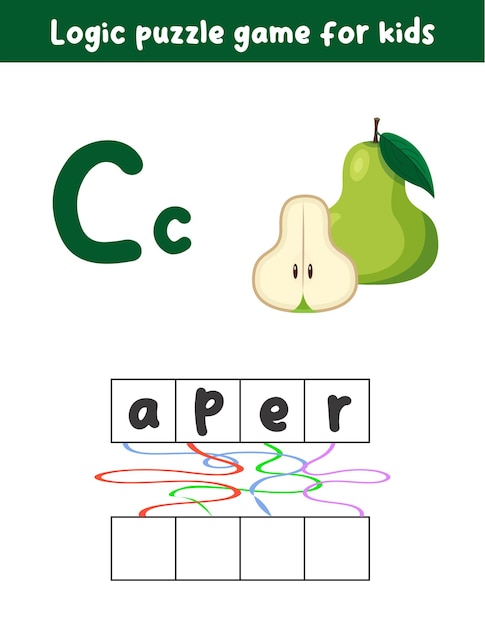 Vettore gioco di puzzle di logica per bambini apple