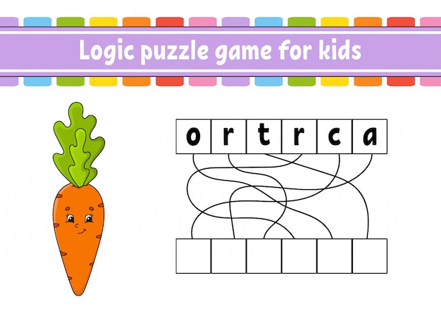 Logic puzzle game, Learning words for kids