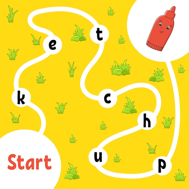 Logic puzzle game. learning words for kids.