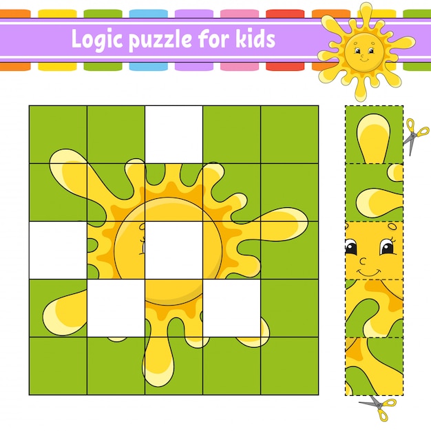 Logic puzzle for kids. education developing worksheet.