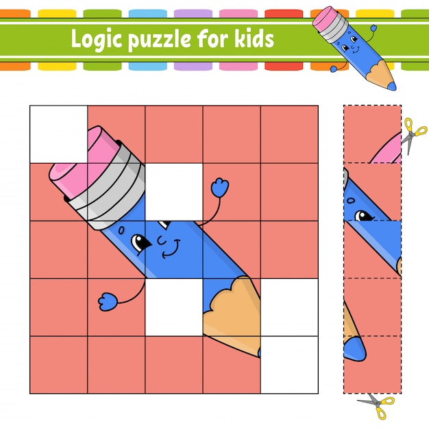 Vector logic puzzle for kids.