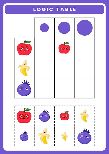 子供のための論理表ワークシート
