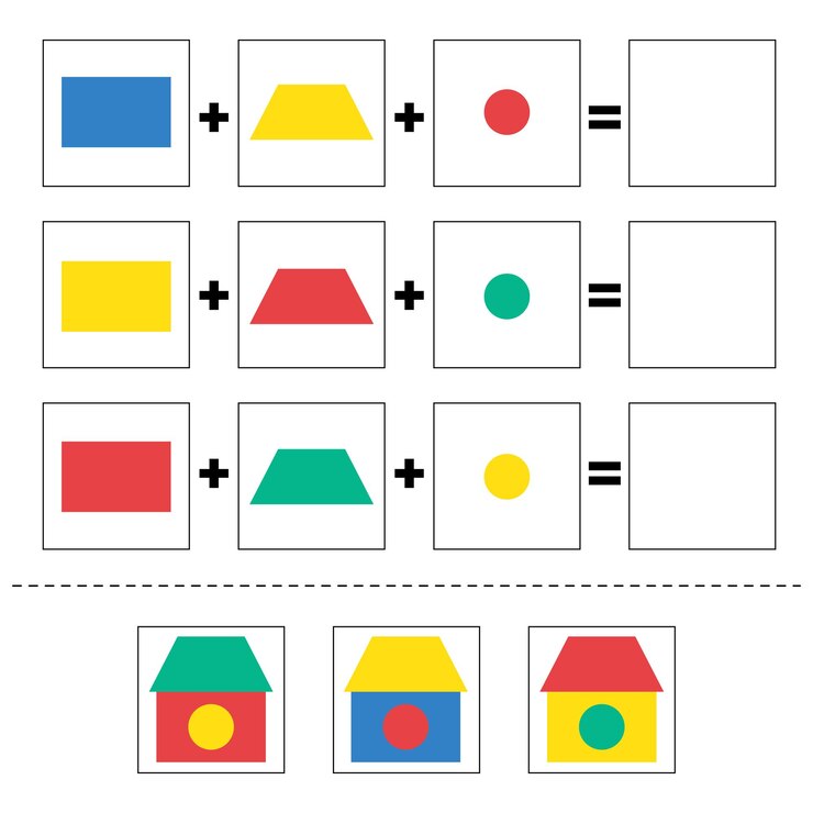 Vector logic table worksheet for kids