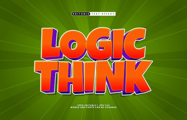 logic think editable text effect with a game and happy text style