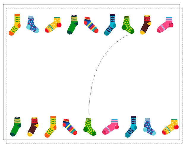 A logical game for children find a pair for the sock vector