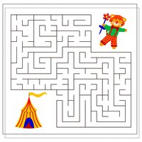 A logical game for children pass the maze tiger in the circus chinese new year