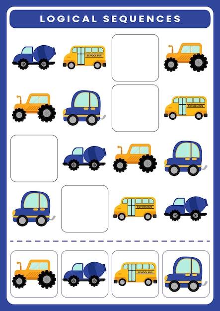 Premium Vector  Logical sequence worksheets for kids