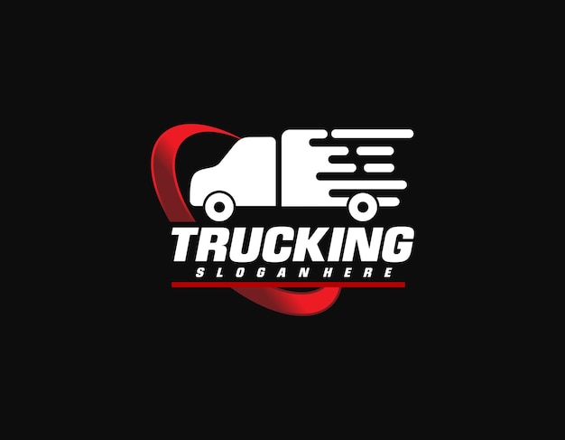 Vettore logo del camion logistico