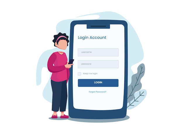 login flat illustration
