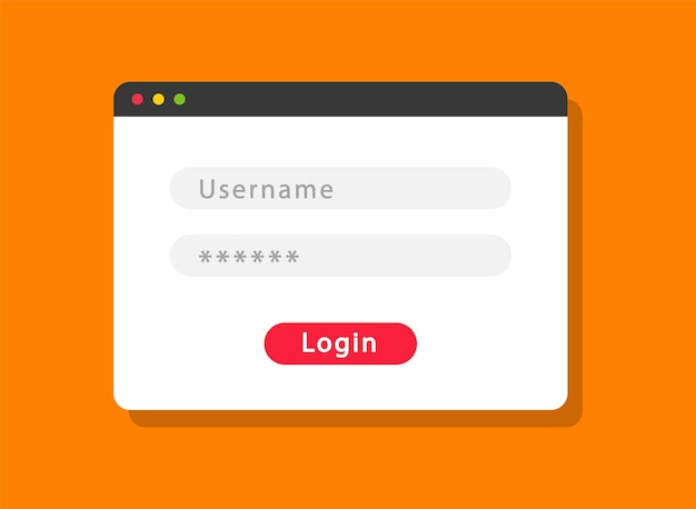 Vector login form design login form account user password identity