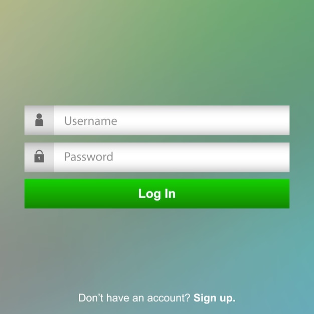 Vector login form page. password screen layout
