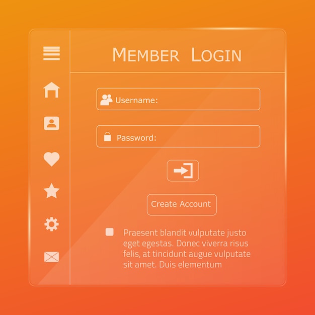 Vector login form page.