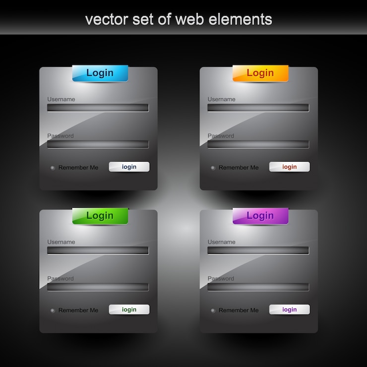 Vector login form templates