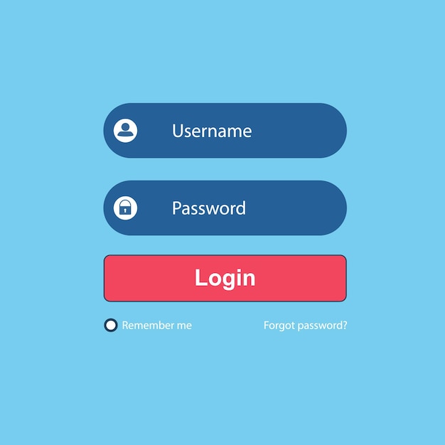 Login form on the website