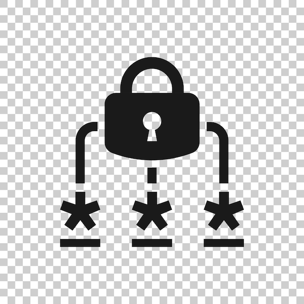 Login-icoon in platte stijl Password-toegangsvectorillustratie op witte geïsoleerde achtergrond Padlock-ingang bedrijfsconcept